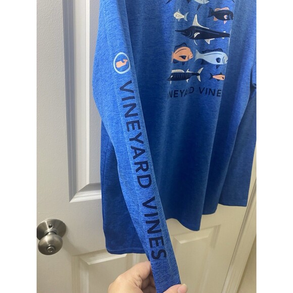 Vineyard Vines Men’s Long Sleeve Harbor Performance Graphic Tee XL Blue - Picture 7 of 10